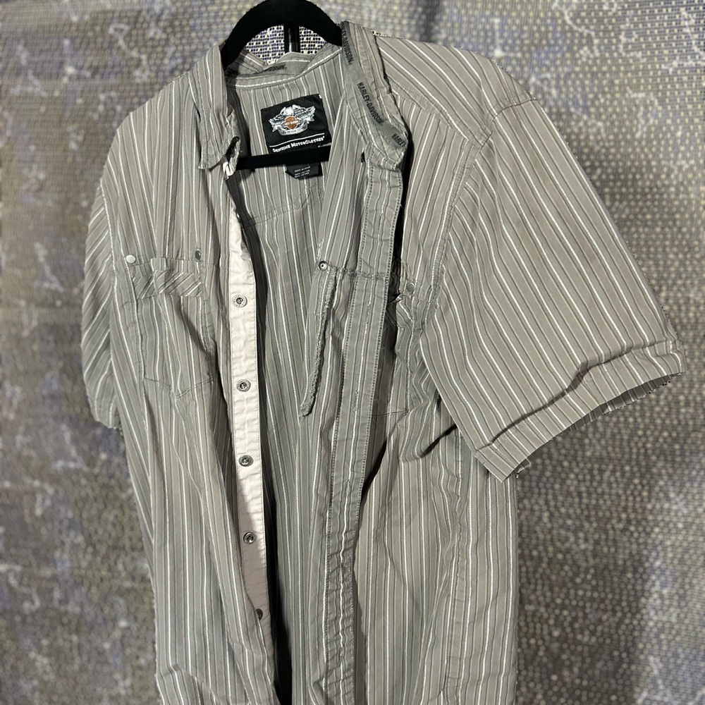 Harley-Davidson Gray Casual Button Down Shirt